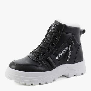 Black Women's Winter Fur-Lined Ankle Boots